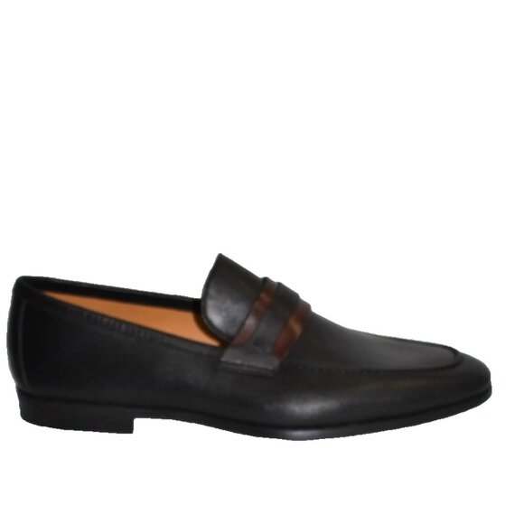 New! Magnanni Daniel Leather Loafer Black Size 11.5 M 23822 DD501
